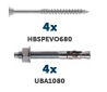 kit pied de poteau réglable avec fixations